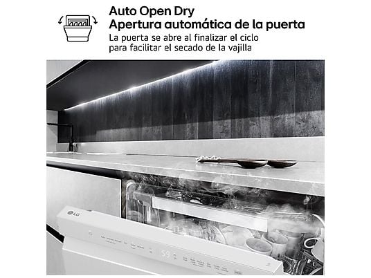 Lavavajillas - LG DF273FW, 14 servicios, 10 programas, 60 cm, QuadWash™, Blanco