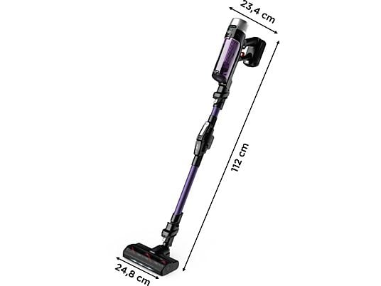 Aspirador escoba - Rowenta RH2039WO X-Force Flex 9.60 Allergy, 200 W, 0.4 L, 45 min, Tecnol. Ciclónica, 3 modos, Multisuperficie, Ultraligera, Púrpura