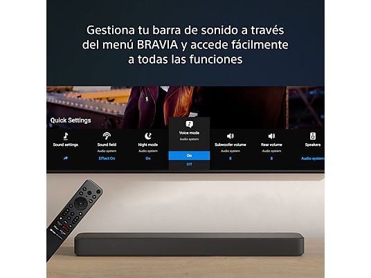 Barra de sonido - Sony HT-S2000, 3.1 Canales, Dolby Atmos, DTS:X, Bluetooth, Subwoofer integrado dual, 350 W, Sonido envolvente, HDMI, Negro
