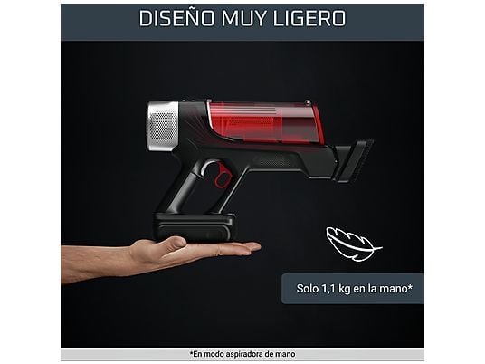 Aspirador escoba - Rowenta RH2079 X-Force Flex 9.60 Animal Care, 200 W, 0.4 L, 45 min, Tecno.Ciclónica, 3 modos, Ultraligera, Especial Mascotas, Roja