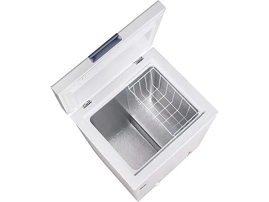 interior congelador horizontal Hisense 95 L con cesta