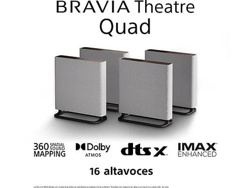 Barra de sonido - Sony BRAVIA Theatre Quad, Home cinema, 4 altavoces, 16 canales, Dolby Atmos, WiFi, Bluetooth, 360 Spatial Sound Mapping, HTA9M2