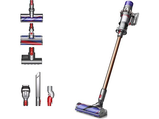 Aspirador escoba - Dyson Cyclone V10™ Absolute, Potencia succión 150 AW, Sin cable, Tecnología ciclónica, 60 min, Níquel