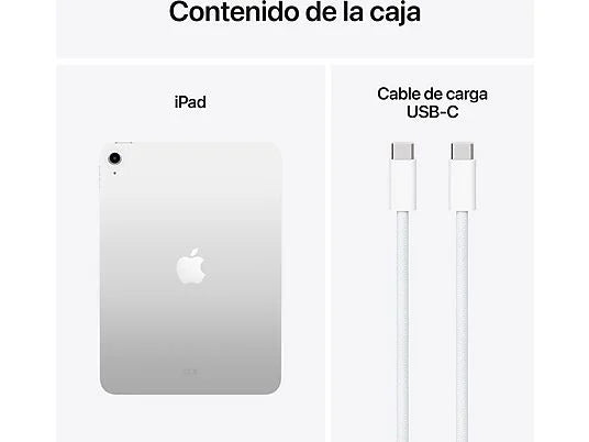 Apple iPad (11ªgen), 128GB, Plata, WiFi, 11, Retina, Chip A16 Bionic, iPadOS 18, Cable de carga USB‑C, Sin Adaptador de corriente