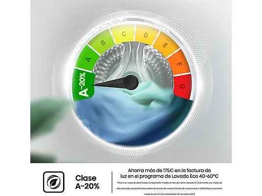 Lavadora carga frontal - Hisense WF1Q8041BW, 8 kg, 1400 Rpm, Función Vapor, Eficiencia A-20%, Blanco
