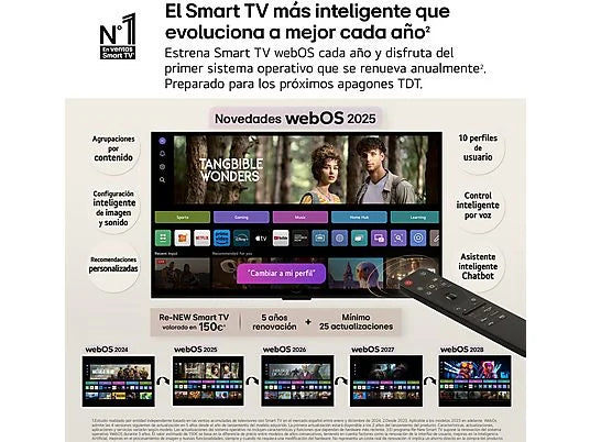 TV LED 32 - LG 32LR60006LA, Full-HD, Procesador Inteligente α5 AI Processor Gen6, Smart TV, DVB-T2 (H.265), Negro