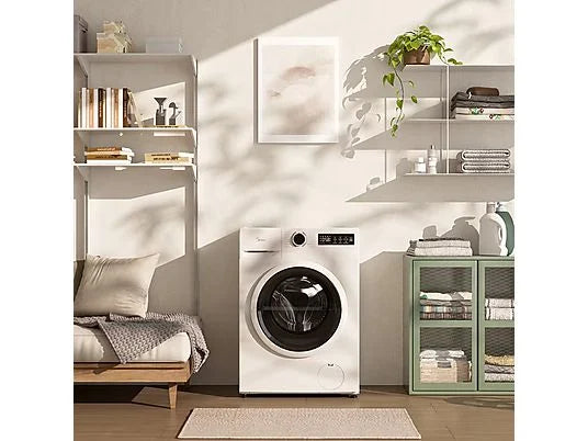 Lavadora carga frontal - Midea MF110W90BA10W-ES, 9 kg, A-10%,1400 rpm, 15 Programas, Motor Inverter, Blanco