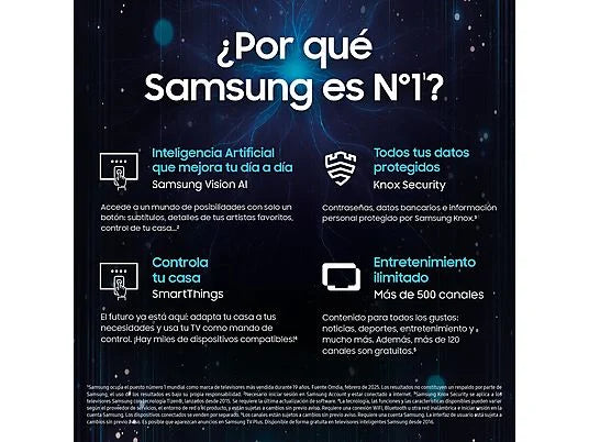 TV QLED 50 - Samsung TQ50Q7FAAUXXC, UHD 4K, Q4 AI Processor, Smart TV, Negro