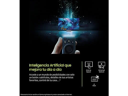TV QLED 43 - Samsung TQ43Q7FAAUXXC, QLED 4K, Q4 AI Processor, Smart TV, Negro