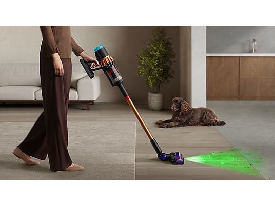 Aspirador escoba - Dyson V16 Piston Animal™, Potencia succión 315 AW, Autonomía 70 min, Antienredos, Black/Cooper