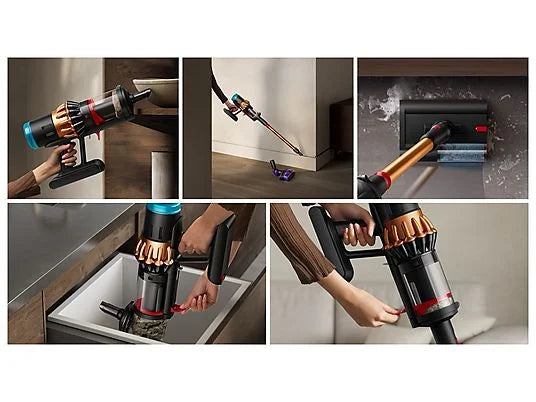 Aspirador escoba - Dyson V16 Piston Animal™, Potencia succión 315 AW, Autonomía 70 min, Antienredos, Black/Cooper