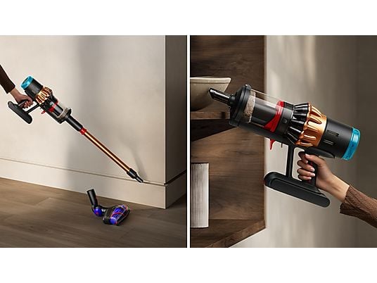 Aspirador escoba - Dyson V16 Piston Animal™, Potencia succión 315 AW, Autonomía 70 min, Antienredos, Black/Cooper
