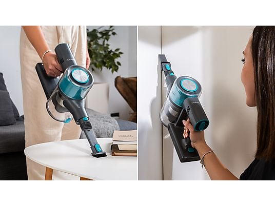 Aspirador escoba - Cecotececotec Conga Rockstar P50, 265 W, 50 min Autonomía, Filtro HEPA, Succión de 80 AW, Negro/Azul