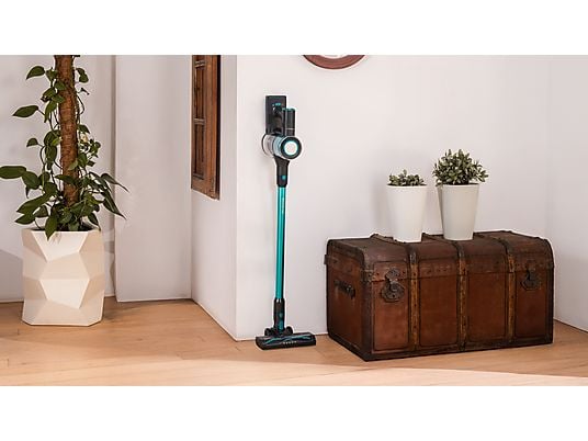 Aspirador escoba - Cecotececotec Conga Rockstar P50, 265 W, 50 min Autonomía, Filtro HEPA, Succión de 80 AW, Negro/Azul