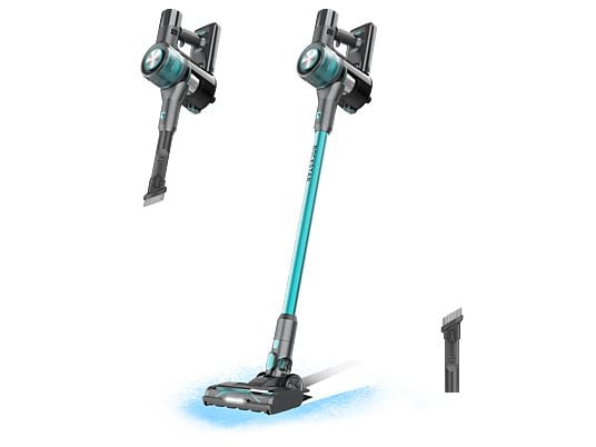 Aspirador escoba - Cecotececotec Conga Rockstar P50, 265 W, 50 min Autonomía, Filtro HEPA, Succión de 80 AW, Negro/Azul