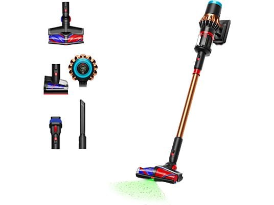 Aspirador escoba - Dyson V16 Piston Animal™, Potencia succión 315 AW, Autonomía 70 min, Antienredos, Black/Cooper