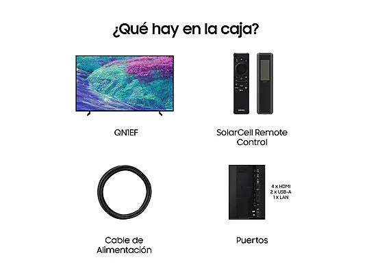 TV Neo QLED 55 - Samsung TQ55QN1EFAUXXC, UHD Mini Led 4K, NQ4 AI Gen2 Processor, Smart TV, Full AI, Negro