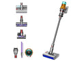 Aspirador escoba - Dyson V12s Detect™ Slim Submarine, Friegasuelos, Potencia succión 140 AW, Autonomía 60 min, Accesorios incluídos, Níquel