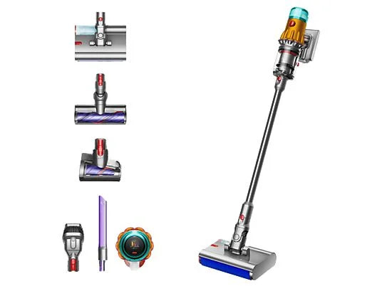 Aspirador escoba - Dyson V12s Detect™ Slim Submarine, Friegasuelos, Potencia succión 140 AW, Autonomía 60 min, Accesorios incluídos, Níquel