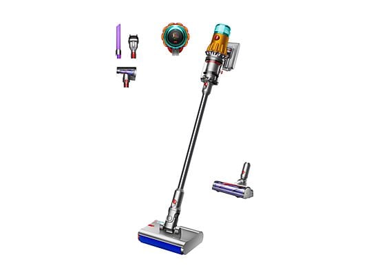 Aspirador escoba - Dyson V12s Detect™ Slim Submarine, Friegasuelos, Potencia succión 140 AW, Autonomía 60 min, Accesorios incluídos, Níquel