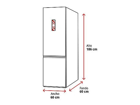 Frigorífico combi - Jocel JC293ID, No Frost, 186 cm, 291 l, Inox