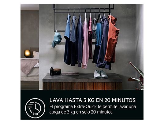 Lavadora integrable - AEG LFN7G8434F, 8 kg, 1400 rpm, Tecnología ProSense, Función Vapor, Sin panelar
