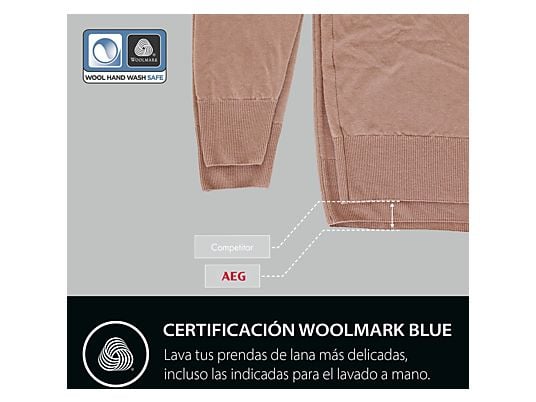 Lavadora integrable - AEG LFN7G8434F, 8 kg, 1400 rpm, Tecnología ProSense, Función Vapor, Sin panelar