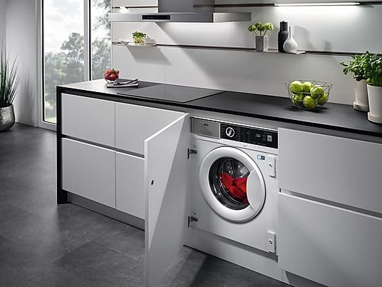 Lavadora integrable - AEG LFN7G8434F, 8 kg, 1400 rpm, Tecnología ProSense, Función Vapor, Sin panelar