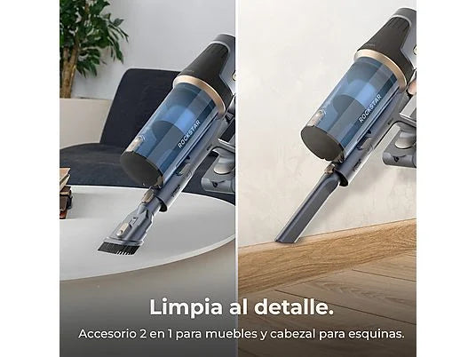 Aspirador escoba - Cecotec Conga Rockstar RS70 Pet Flex, 500 W, 65 min Autonomía, Sin Bolsa, Cepillo para Animales, Negro/Dorado