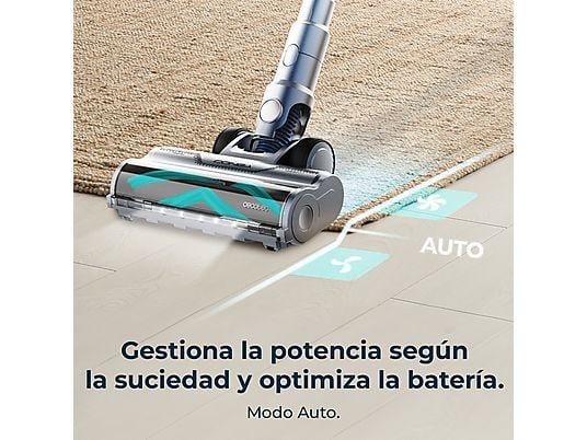Aspirador escoba - Cecotec Conga Rockstar RS70 Pet Flex, 500 W, 65 min Autonomía, Sin Bolsa, Cepillo para Animales, Negro/Dorado