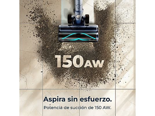 Aspirador escoba - Cecotec Conga Rockstar RS70 Pet Flex, 500 W, 65 min Autonomía, Sin Bolsa, Cepillo para Animales, Negro/Dorado