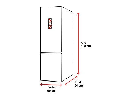 Frigorífico combi - Teka NFL 342 C, 219 L, No Frost, 188 cm, Inox