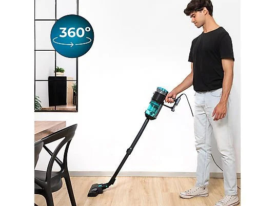Aspirador escoba - Cecotec Conga PopStar 600 Vital, Con cable, Ciclónico, Sin bolsa, 600 W, 18 kPa, Radio acción 6 m, 500 ml, Negro