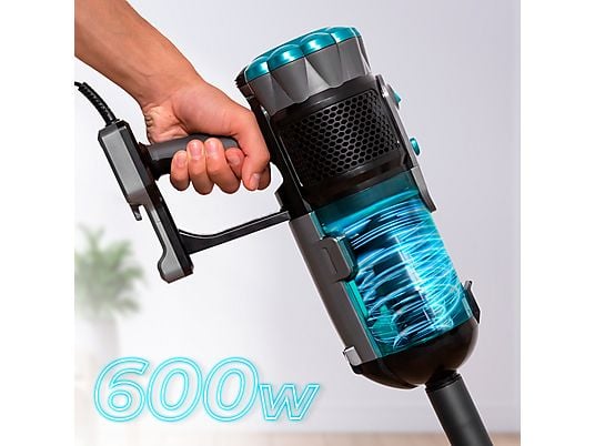 Aspirador escoba - Cecotec Conga PopStar 600 Vital, Con cable, Ciclónico, Sin bolsa, 600 W, 18 kPa, Radio acción 6 m, 500 ml, Negro