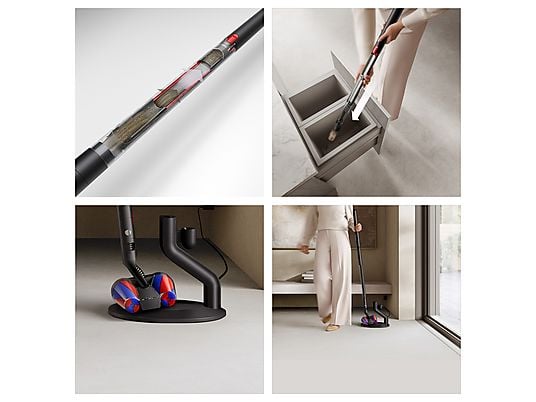Aspirador escoba - Dyson PencilVac Fluffycones™, Potencia succión 55 AW, Autonomía 30 min, Ligera y Manejable, Negro mate