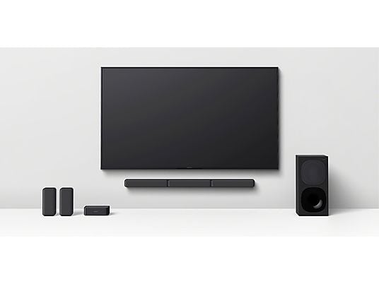 Barra de sonido - Sony HTS40R.CEL, Surround 5.1, Subwoofer, Altavoces traseros inalámbricos, HDMI, Bluetooth, 600 W, Negro