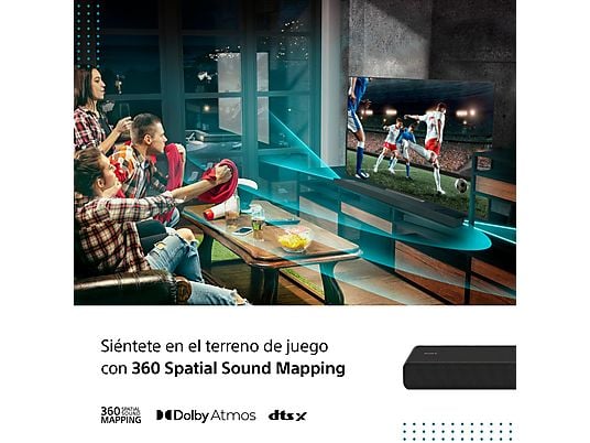 Barra de sonido - Sony HT-A3000, 3.1 Canales, Dolby Atmos, Bluetooth, Wifi, Subwoofer integrado, 250 W, Alexa, Google Home, Negro