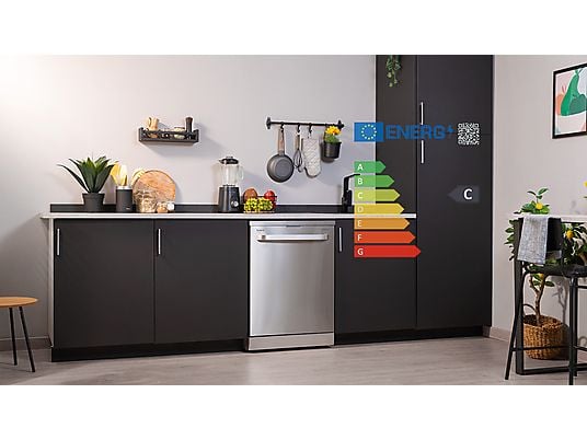 Lavavajillas - Cecotec Bolero Aguazero 6800 Stainless Steel, 14 servicios, 8 programas, 60 cm, Filtro ABT, Sistema ION, Inox