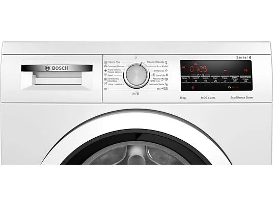 Lavadora carga frontal - Bosch WUU28T63ES, 8 kg, 1.400 rpm, 15 programas, Motor Eco Silence, Activewater, Blanco