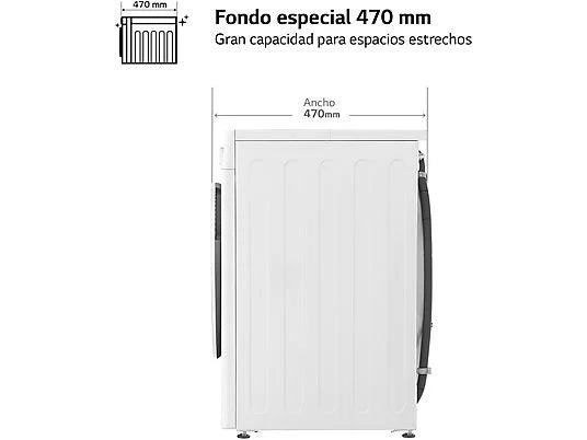 Lavadora carga frontal - LG F2WR5S09A0W, 9 kg, Blanco