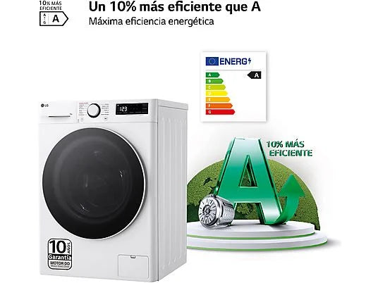 Lavadora carga frontal - LG F2WR5S09A0W, 9 kg, Blanco