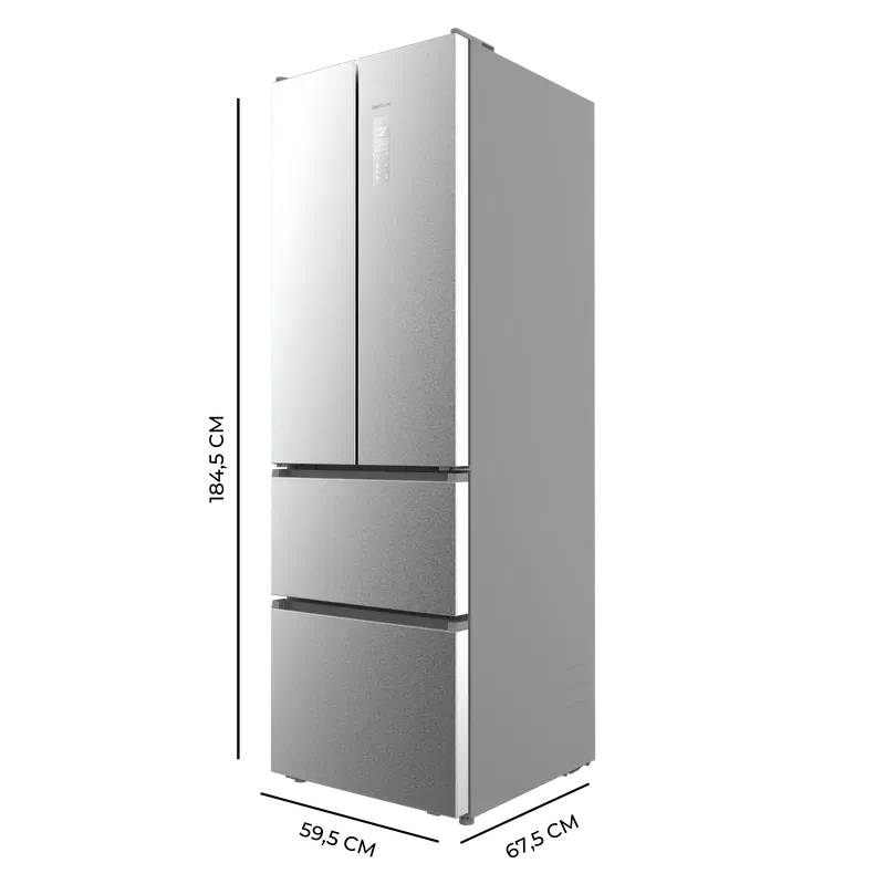 Cecotec French Door Fridge 395L Stainless Steel - No Frost Inverter