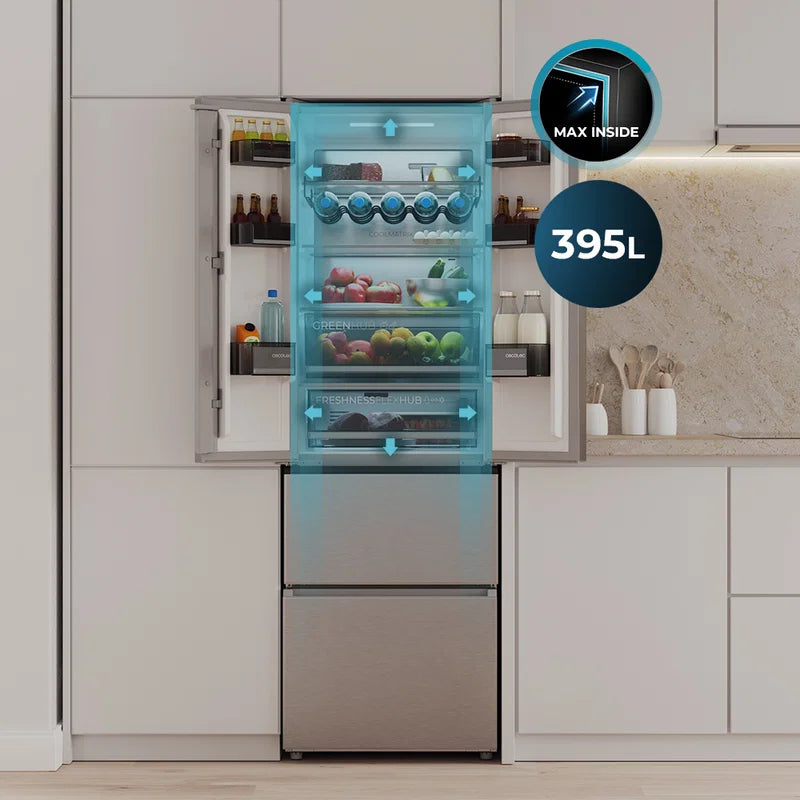 Cecotec French Door Fridge 395L Stainless Steel - No Frost Inverter